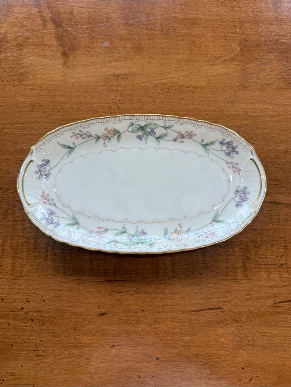 Noritake Brookhollow Butter Relish Tray Gold Trim Japan 8” Fine China